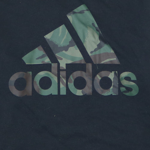 Adidas Womens Black Camouflage Logo Pullover Hoodie Size M