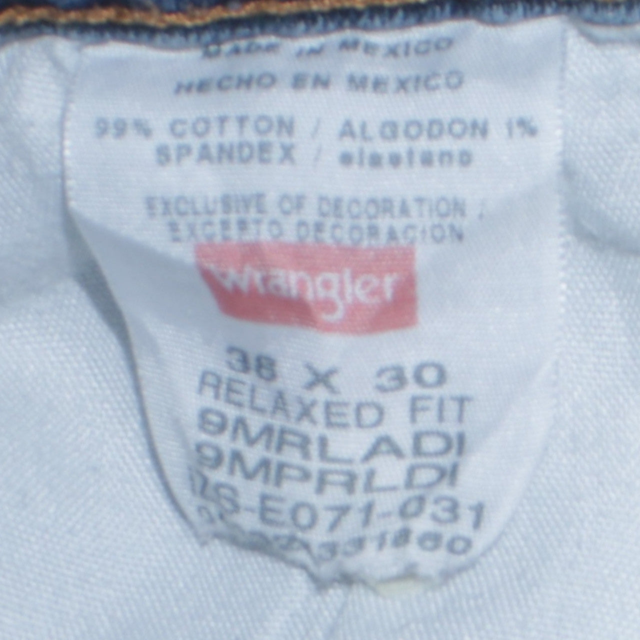 Wrangler Men's Blue Relaxed Fit Straight Denim Jeans 38W x 30L