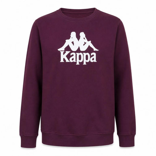 Front view of Kappa Men's Purple Logo Crew Neck Sweatshirt, size L