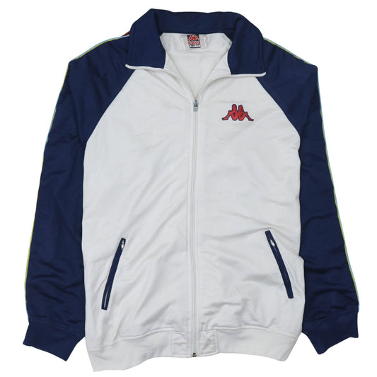 Kappa Men's White & Navy Track Jacket XL Full Zip Retro Sportswear