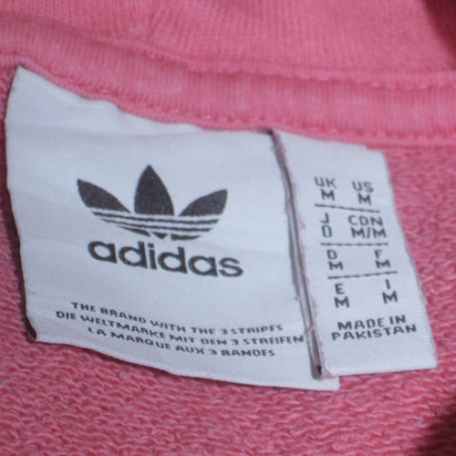 Adidas Men's Pink Pullover Hoodie M Logo Fleece Sweatshirt