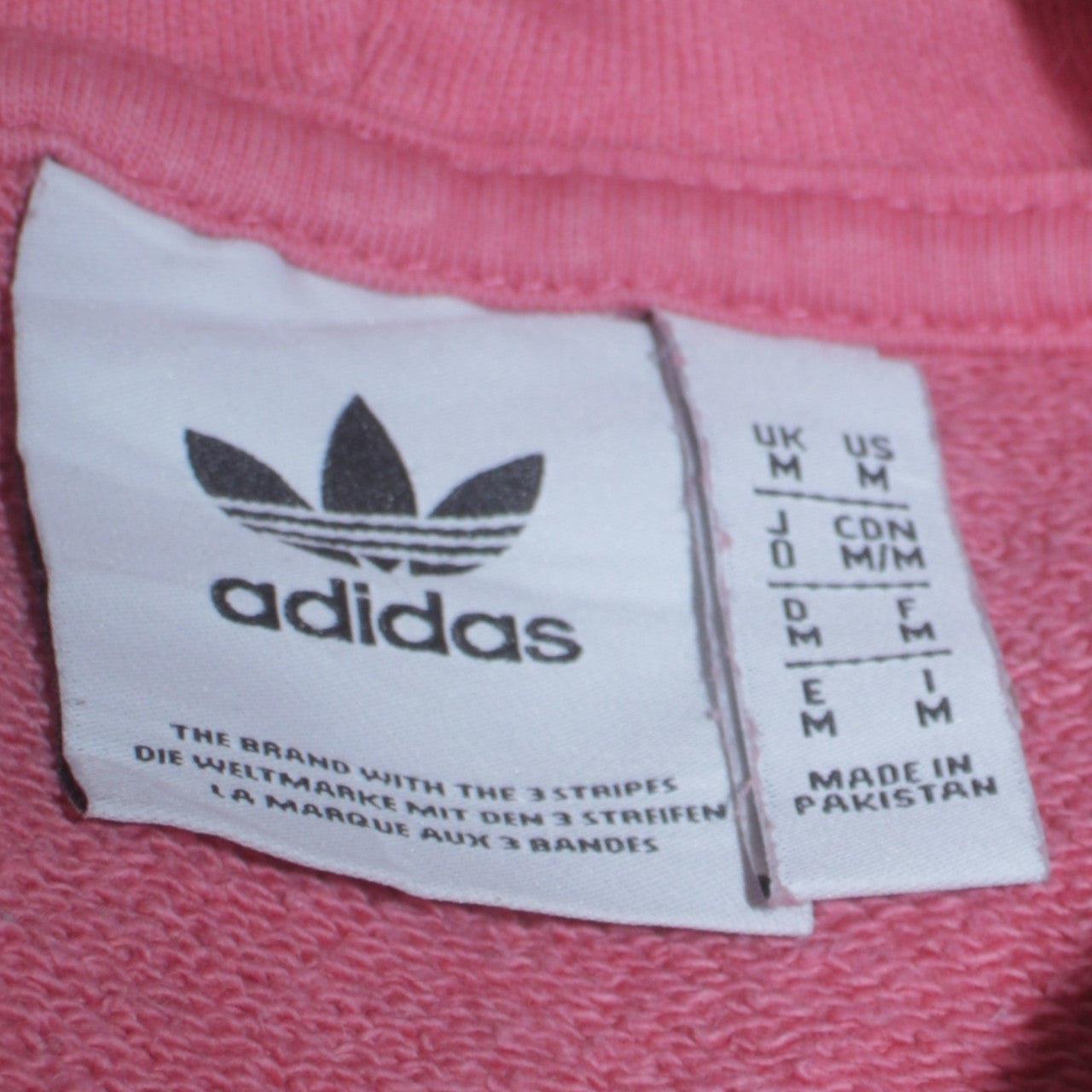 Adidas Men's Pink Pullover Hoodie M Logo Fleece Sweatshirt
