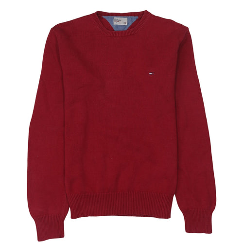 Tommy Hilfiger Denim Men’s Red Cotton Crew Neck Jumper Size S