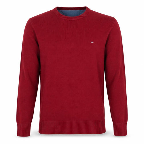 Tommy Hilfiger Denim Men’s Red Cotton Crew Neck Jumper Size S