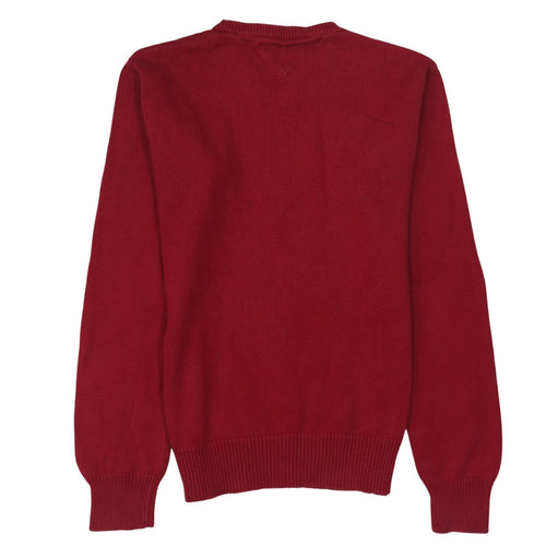 Tommy Hilfiger Denim Men’s Red Cotton Crew Neck Jumper Size S
