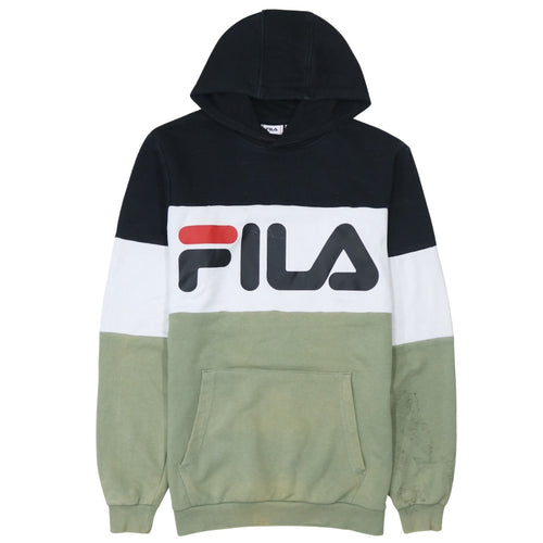 FILA Men's Multicoloured XS Pullover Hoodie with Logo Print