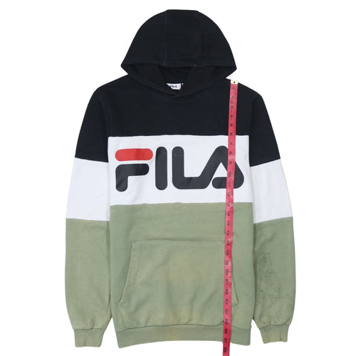 FILA Men's Multicoloured XS Pullover Hoodie with Logo Print