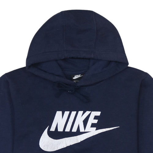 Nike Men's Blue Pullover Hoodie Small Logo Fleece Sweatshirt