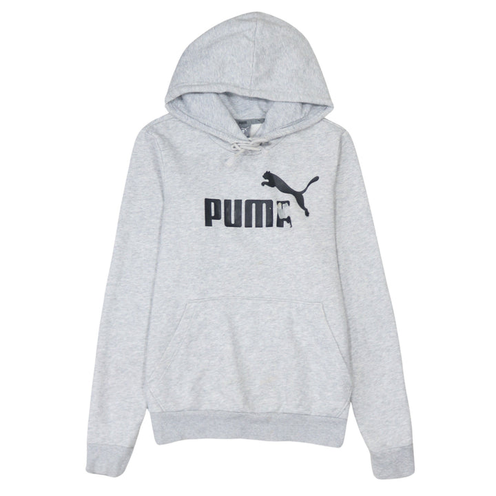 Puma Womens Grey Hoodie XS Relaxed Fit Pullover Sweatshirt