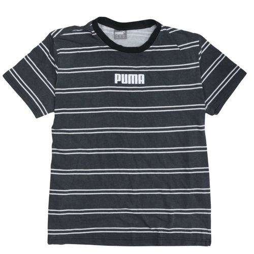 Puma Men's Black Striped Crew Neck Short Sleeve T-Shirt Size M