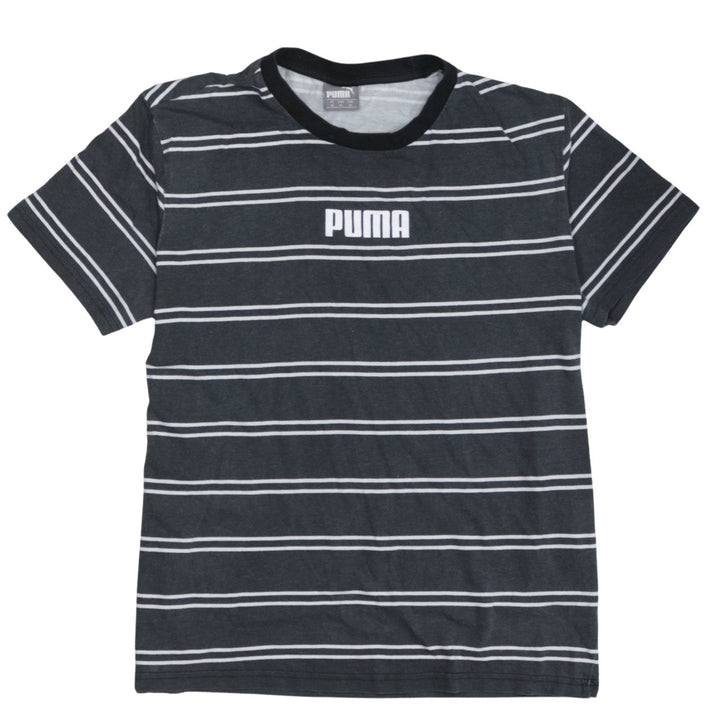 Puma Men's Black Striped Crew Neck Short Sleeve T-Shirt Size M