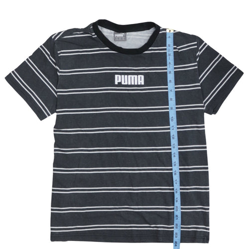 Puma Men's Black Striped Crew Neck Short Sleeve T-Shirt Size M