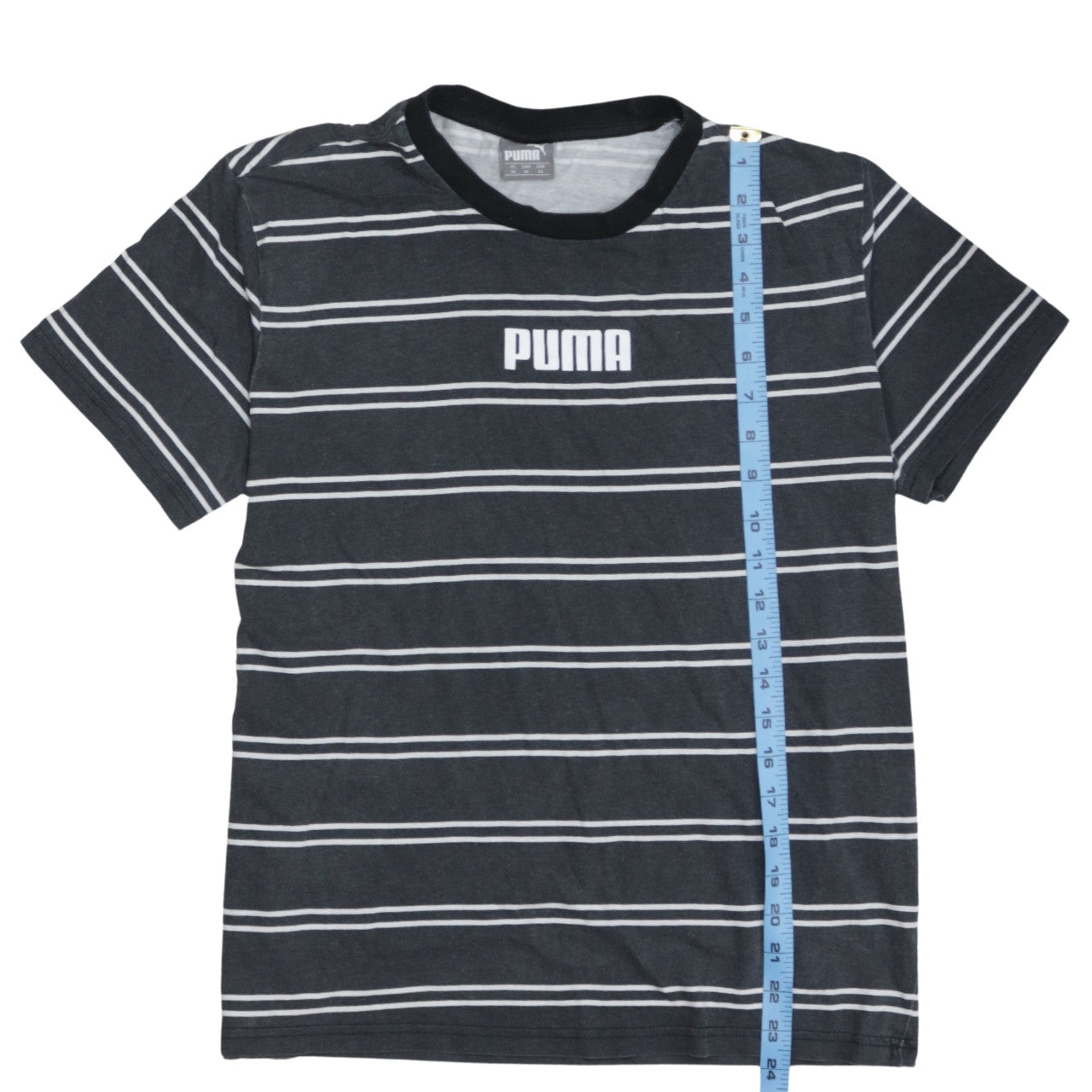 Puma Men's Black Striped Crew Neck Short Sleeve T-Shirt Size M