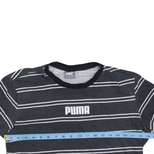 Puma Men's Black Striped Crew Neck Short Sleeve T-Shirt Size M
