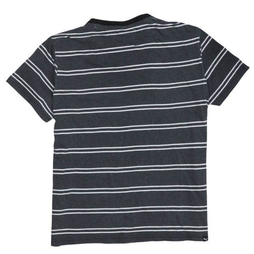 Puma Men's Black Striped Crew Neck Short Sleeve T-Shirt Size M