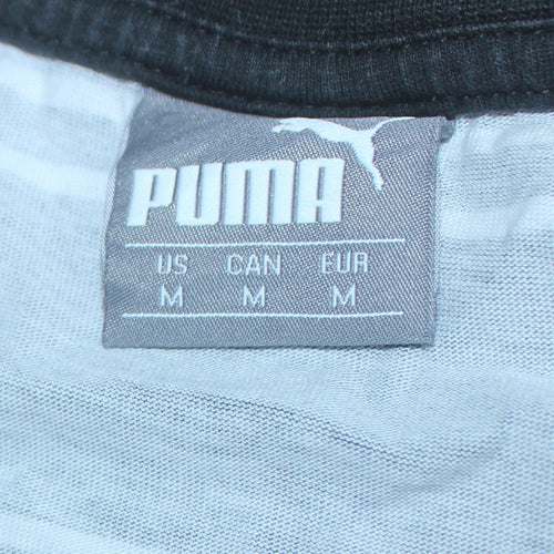 Puma Men's Black Striped Crew Neck Short Sleeve T-Shirt Size M