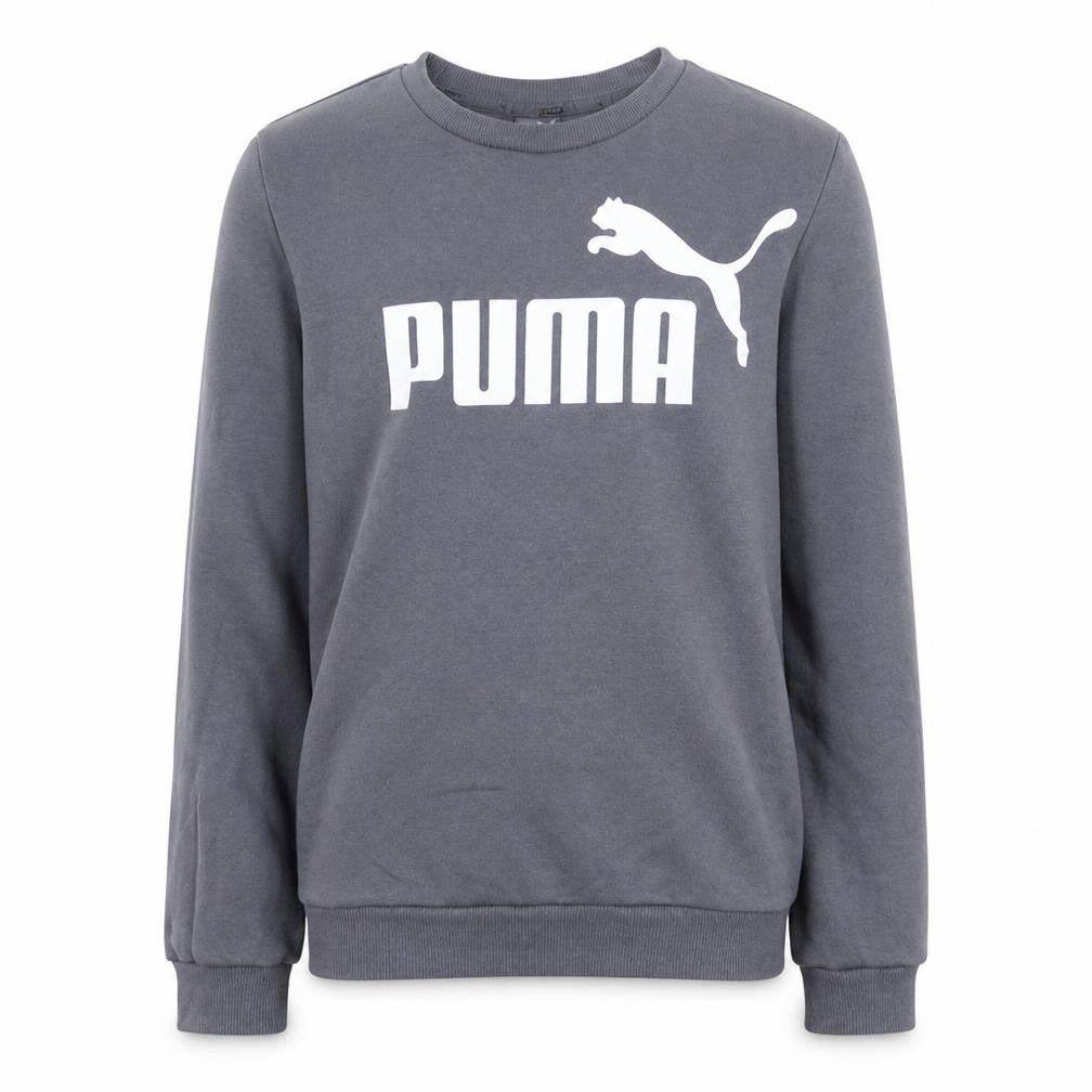 Puma Boys Grey Crew Neck Logo Sweatshirt 13-14 Years Cotton Blend