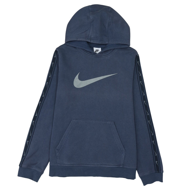Nike Boys Blue XL Pullover Hoodie with Large Swoosh Logo and Kangaroo Pocket