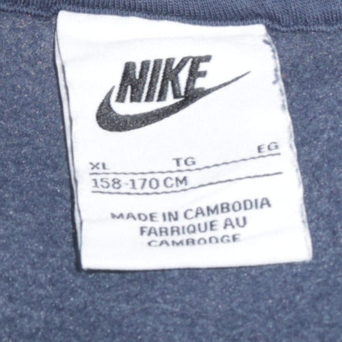 Nike Boys Blue XL Pullover Hoodie with Large Swoosh Logo and Kangaroo Pocket