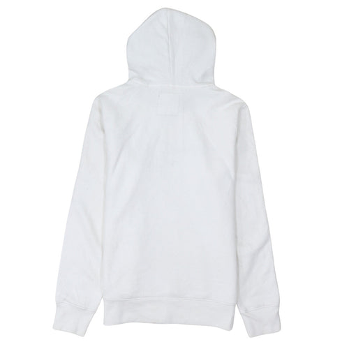 Hollister Men’s White Pullover Hoodie Small Logo Graphic Fleece Sweatshirt