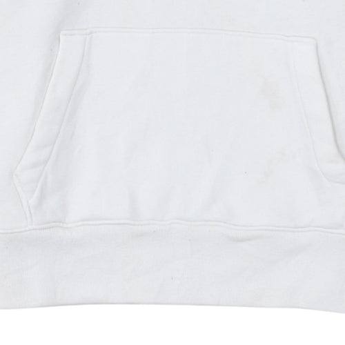 Hollister Men’s White Pullover Hoodie Small Logo Graphic Fleece Sweatshirt