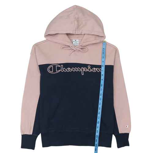 Champion Women's Pink & Navy Pullover Hoodie Size L Cotton Blend