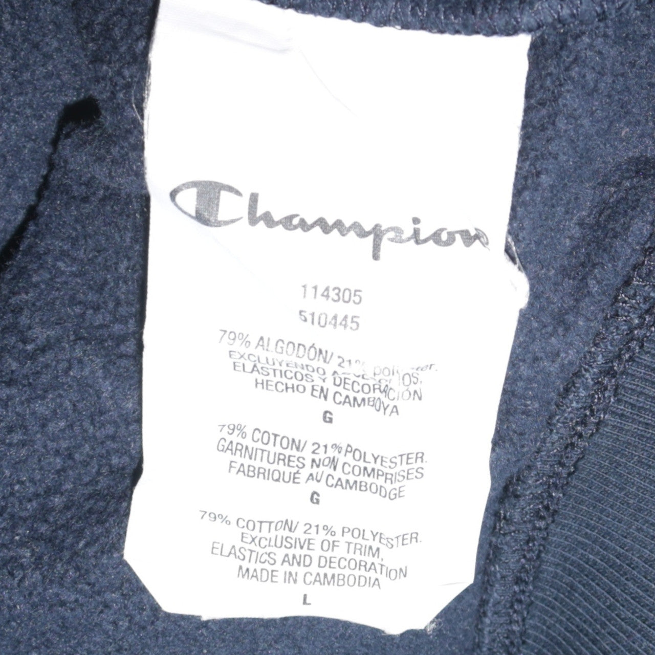 Champion Women's Pink & Navy Pullover Hoodie Size L Cotton Blend