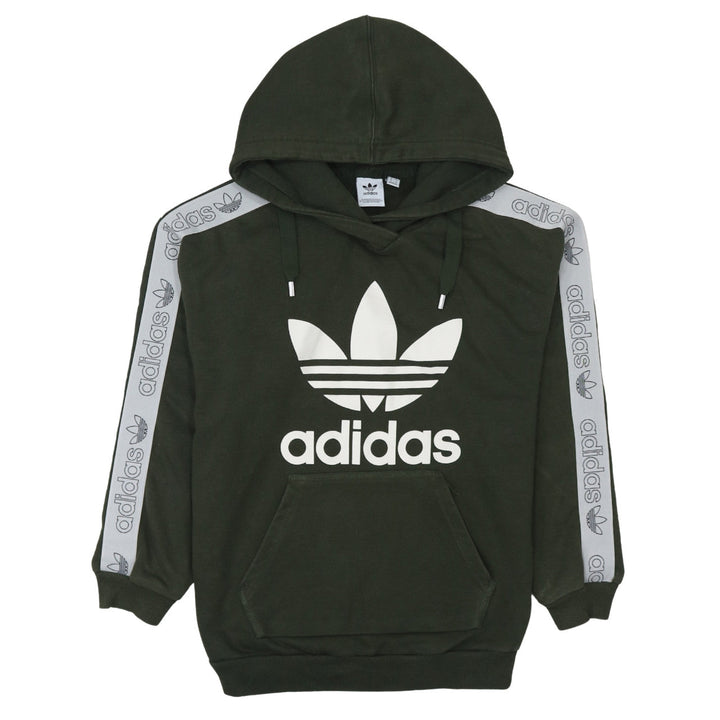 Adidas Womens Military Green Hoodie XS Pullover Logo Hooded Sweatshirt
