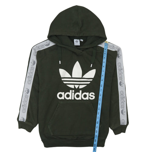 Adidas Womens Military Green Hoodie XS Pullover Logo Hooded Sweatshirt