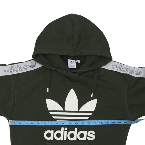 Adidas Womens Military Green Hoodie XS Pullover Logo Hooded Sweatshirt