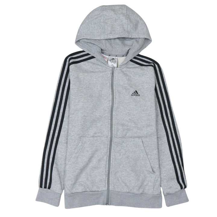 Adidas Boys Grey Full Zip Hoodie 13-14 Years Fleece Sportswear