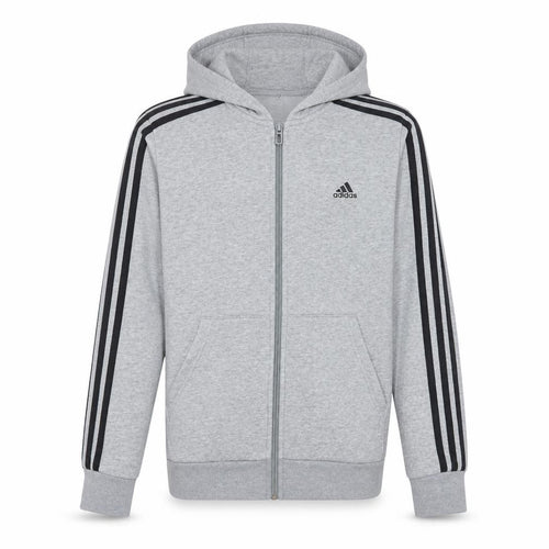 Adidas Boys Grey Full Zip Hoodie 13-14 Years Fleece Sportswear