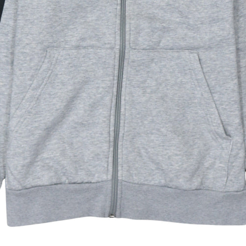 Adidas Boys Grey Full Zip Hoodie 13-14 Years Fleece Sportswear