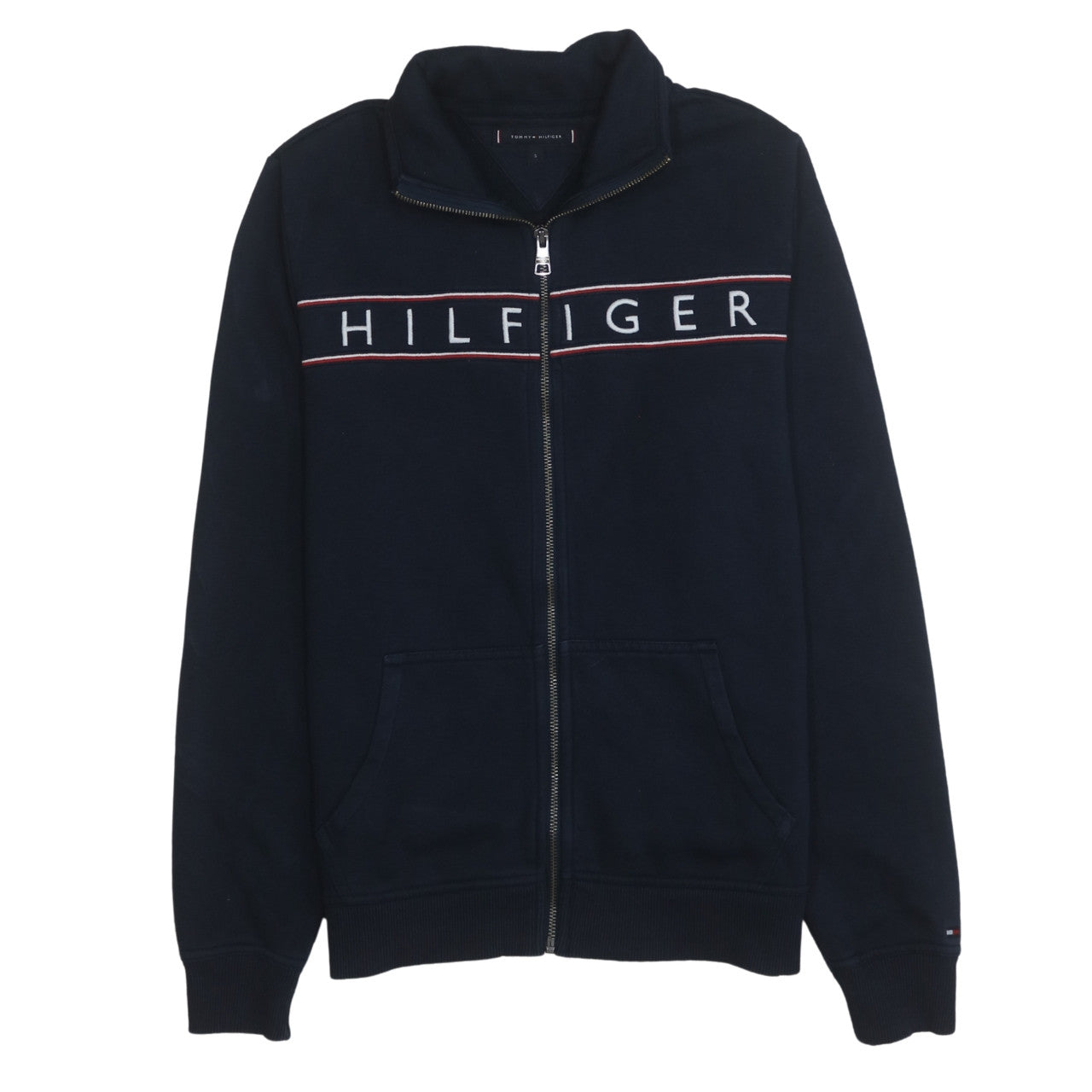 Tommy Hilfiger Men's Blue Track Jacket S Full Zip Cotton Blend