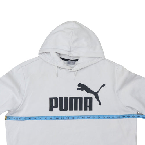 Puma Men's White Pullover Hoodie XXL Logo Fleece Sweatshirt