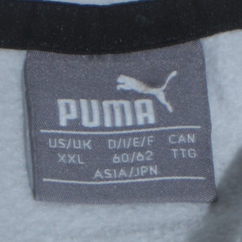 Puma Men's White Pullover Hoodie XXL Logo Fleece Sweatshirt