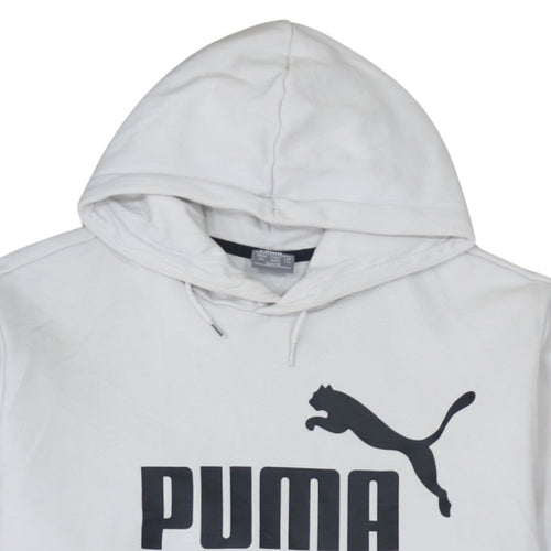 Puma Men's White Pullover Hoodie XXL Logo Fleece Sweatshirt