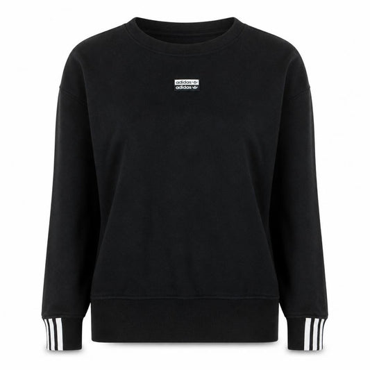 Front view of Adidas Women Black Crew Neck Pullover Sweatshirt, size 8