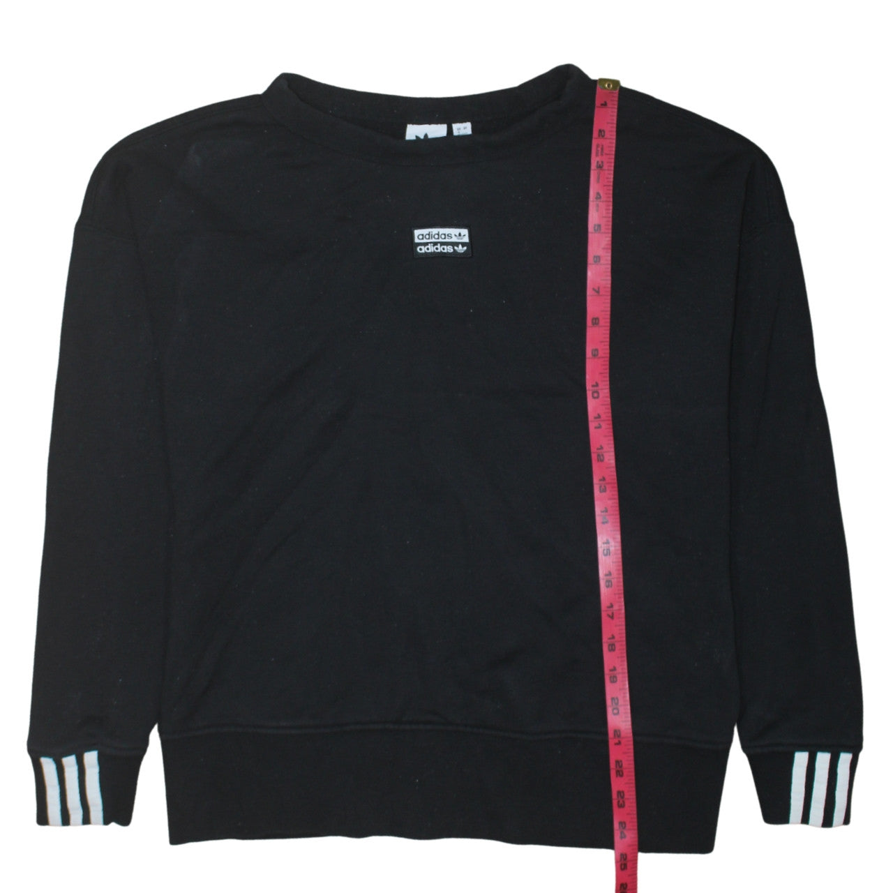 Adidas Women Black Crew Neck Pullover Sweatshirt Size 8