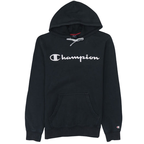 Champion Men’s Black Pullover Hoodie Small Logo Athletic Fleece