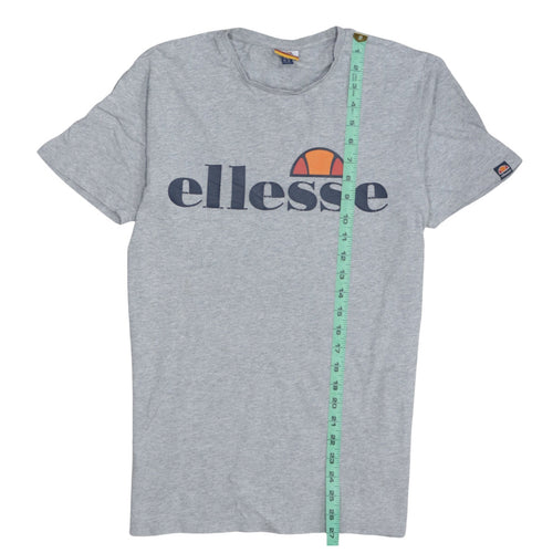 Ellesse Men's Grey Small Crew Neck Short Sleeve Logo Sports T-Shirt