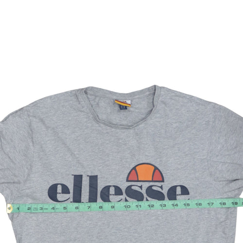 Ellesse Men's Grey Small Crew Neck Short Sleeve Logo Sports T-Shirt