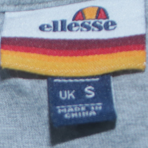 Ellesse Men's Grey Small Crew Neck Short Sleeve Logo Sports T-Shirt