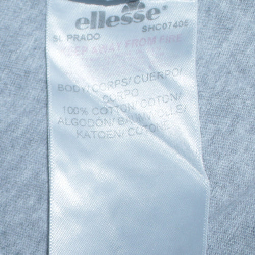 Ellesse Men's Grey Small Crew Neck Short Sleeve Logo Sports T-Shirt