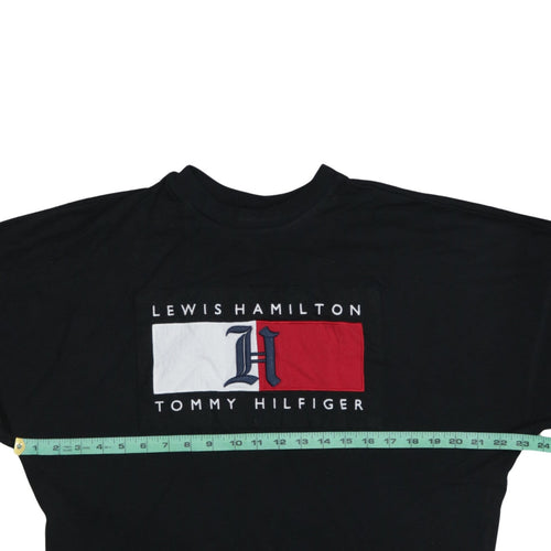 Tommy Hilfiger Lewis Hamilton Men's Black Cotton Logo T-Shirt Size S