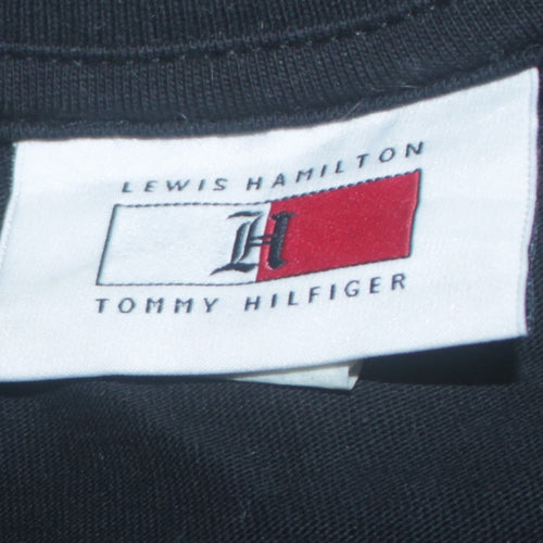 Tommy Hilfiger Lewis Hamilton Men's Black Cotton Logo T-Shirt Size S