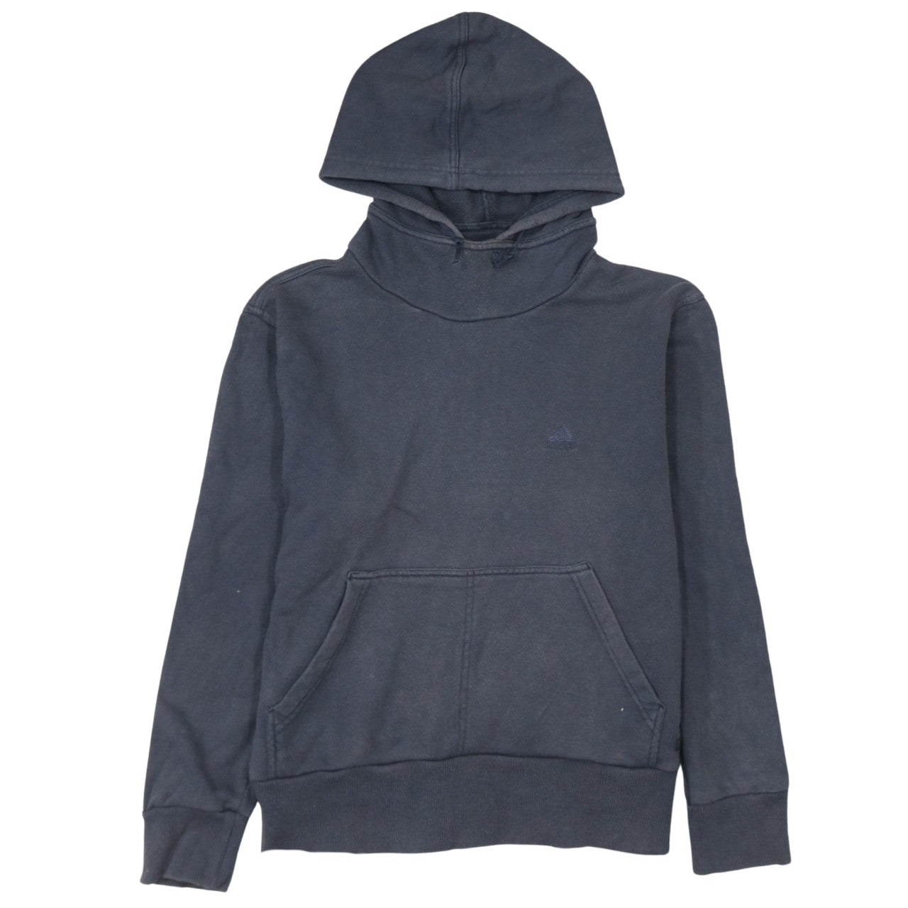 Adidas Women Blue Pullover Hoodie Size 12 Kangaroo Pocket Casual
