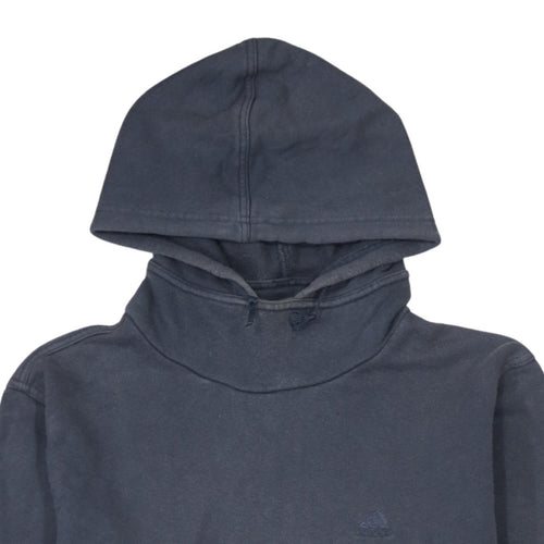 Adidas Women Blue Pullover Hoodie Size 12 Kangaroo Pocket Casual