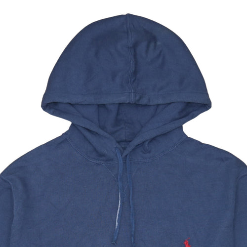 Ralph Lauren Men's Blue Pullover Hoodie XL Logo Cotton
