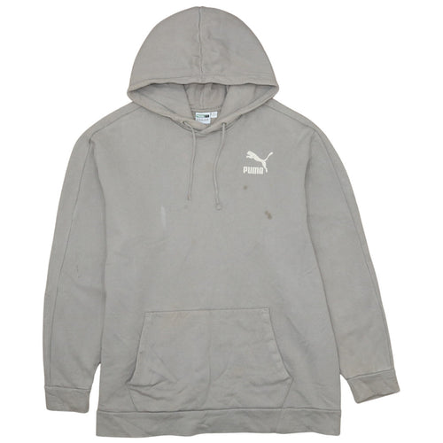 Puma Men's Grey 2XL Pullover Hoodie with Logo and Pocket